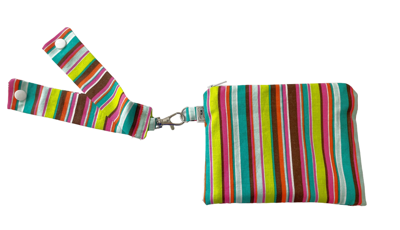 Retro Stripe Dog Treat Bag with Strap - Image 3