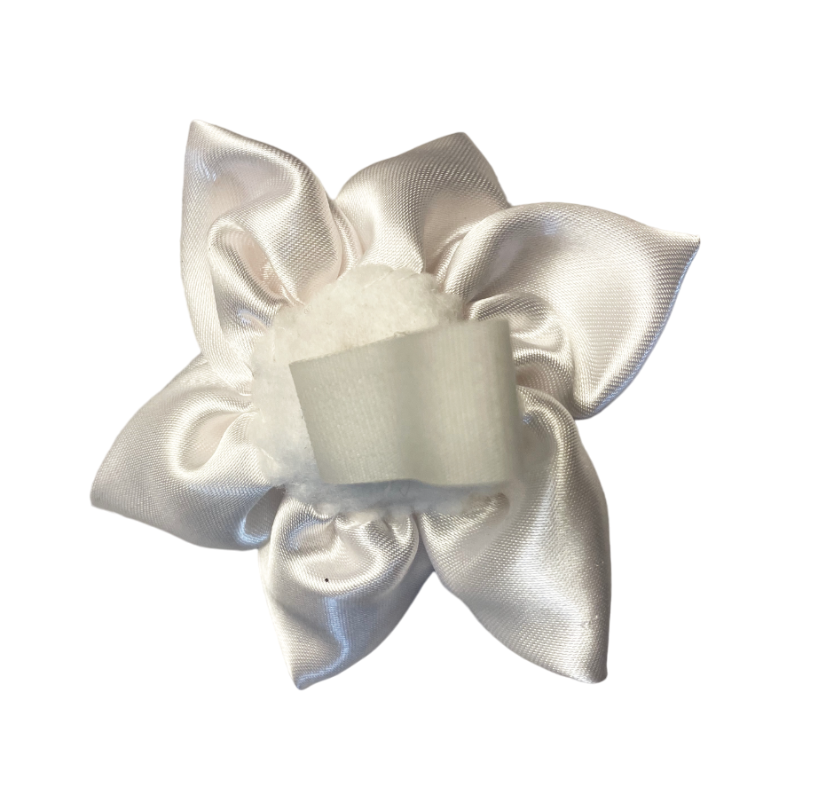 White Satin Flower Collar Accessory - Image 3
